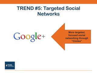 TREND #5: Targeted Social Networks More targeted, focused social networking through “Circles” 