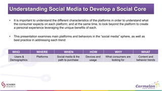 Understanding Social Media to Develop a Social Core
• It is important to understand the different characteristics of the p...