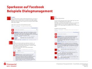 Sparkasse auf Facebook
Beispiele Dialogmanagement
© Sparkassen-Finanzportal GmbH | Social Media und die Sparkasse
25.03.2014
Seite 25
 