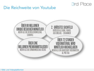 Die Reichweite von Youtube




// Bild- und Videoplattformen
 