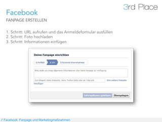 Facebook
   FANPAGE ERSTELLEN

   1. Schritt: URL aufrufen und das Anmeldeformular ausfüllen
   2. Schritt: Foto hochladen...