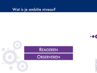 Wat is je ambitie niveau?
©Copyright2009-BudecoB.V.
 