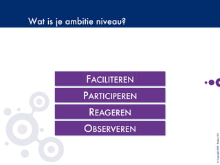 Wat is je ambitie niveau?
©Copyright2009-BudecoB.V.
 