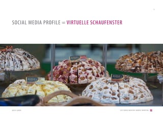 17




SOCIAL MEDIA PROFILE = VIRTUELLE SCHAUFENSTER




QUELLE: BADER                               [2012] BADER. MENSCHEN I MARKEN I MARKETING
 