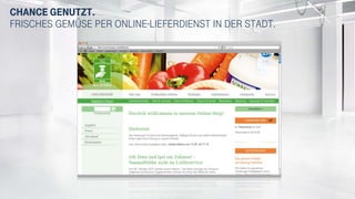 Chance genutzt.
Frisches gemüse per online-lieferdienst in der stadt.
 