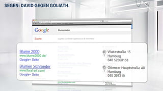 Segen: David gegen Goliath.Segen: David gegen Goliath.
 