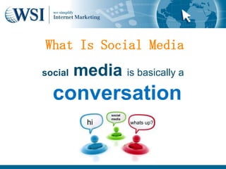 What Is Social Mediasocial mediais basically aconversationsocialmediahiwhats up?