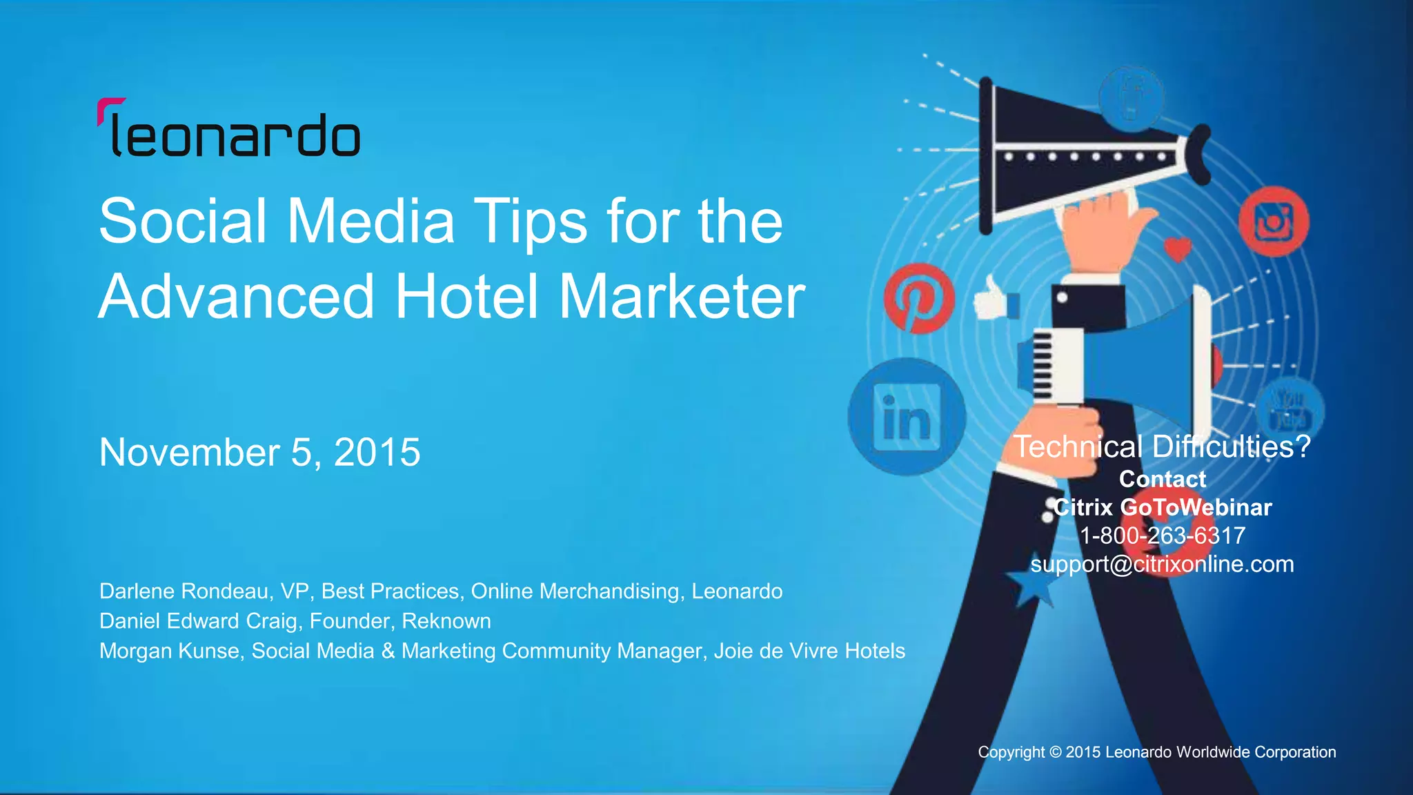 Social Media Tips for the Advanced Hotel Marketer | PPTX