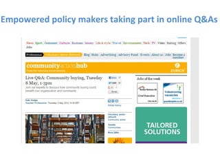 Empowered policy makers taking part in online Q&As
 