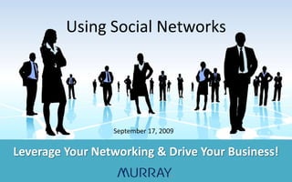 Using Social Networks<br />September 17, 2009<br />Leverage Your Networking & Drive Your Business!<br />
