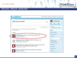 Twitter via een ‘tweet’ (die kan worden geretweet)
