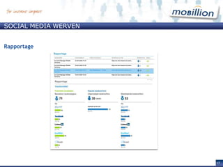 Social media wervenWerkwijze voor de recruiterStap 1:U zet de vacaturetitel en URL in de tool;Stap 2:U nodigt uw netwerk uit om met de werving te helpen;Stap 3:U bekijkt binnen de tool de resultaten van uw actie;Stap 4:U checkt met de tool via wie een kandidaat is binnengekomen. 