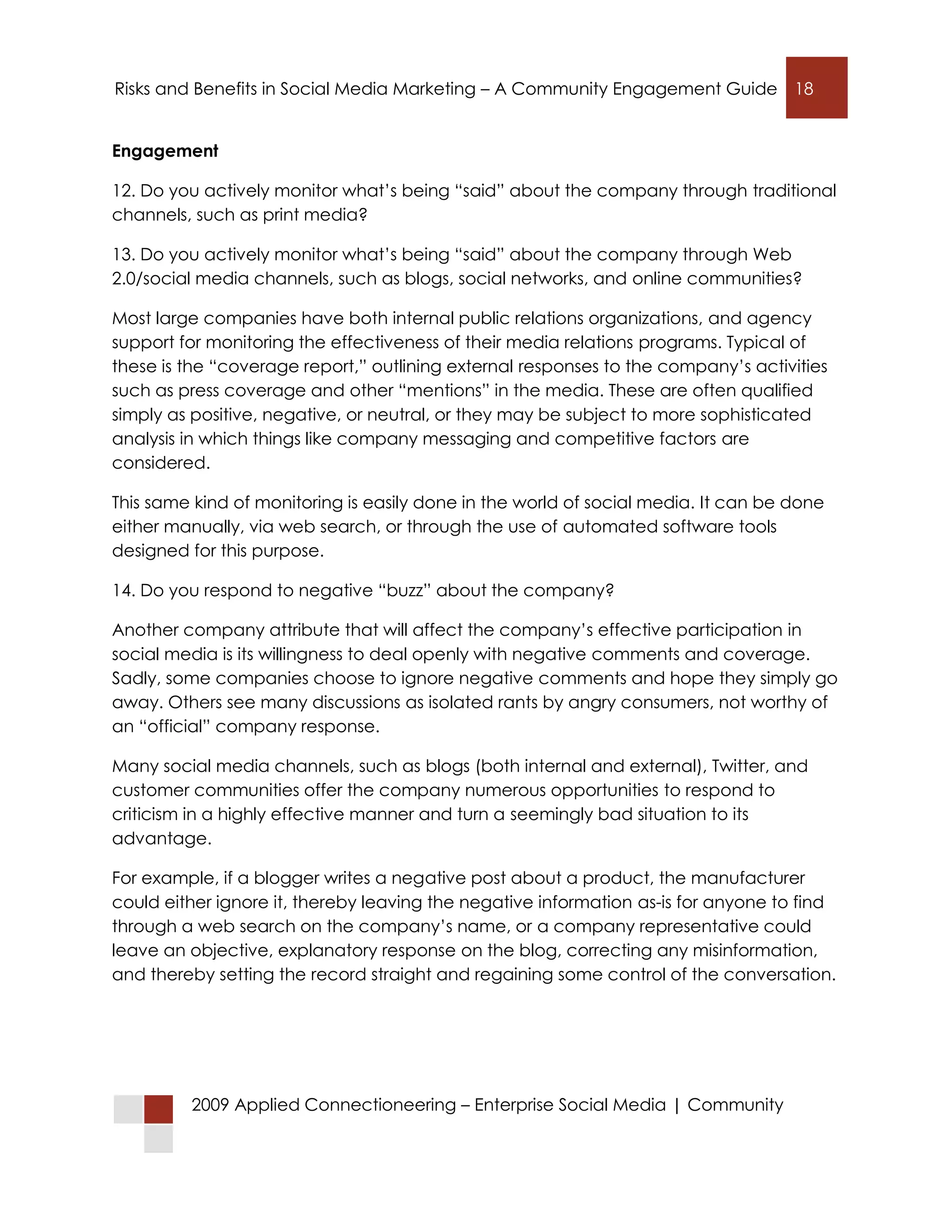 Connecting with Customers in Social Networks: Risks and Benefits