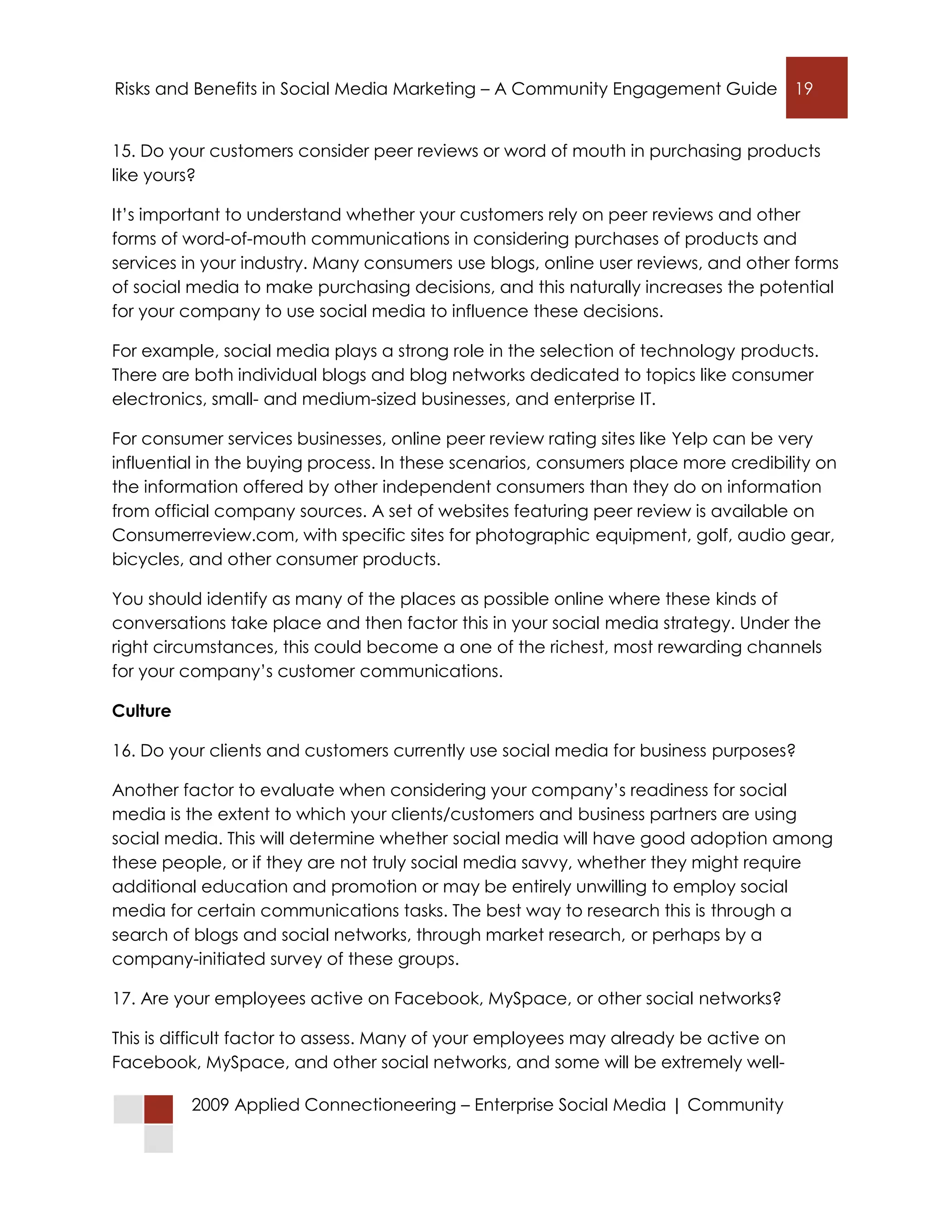 Connecting with Customers in Social Networks: Risks and Benefits