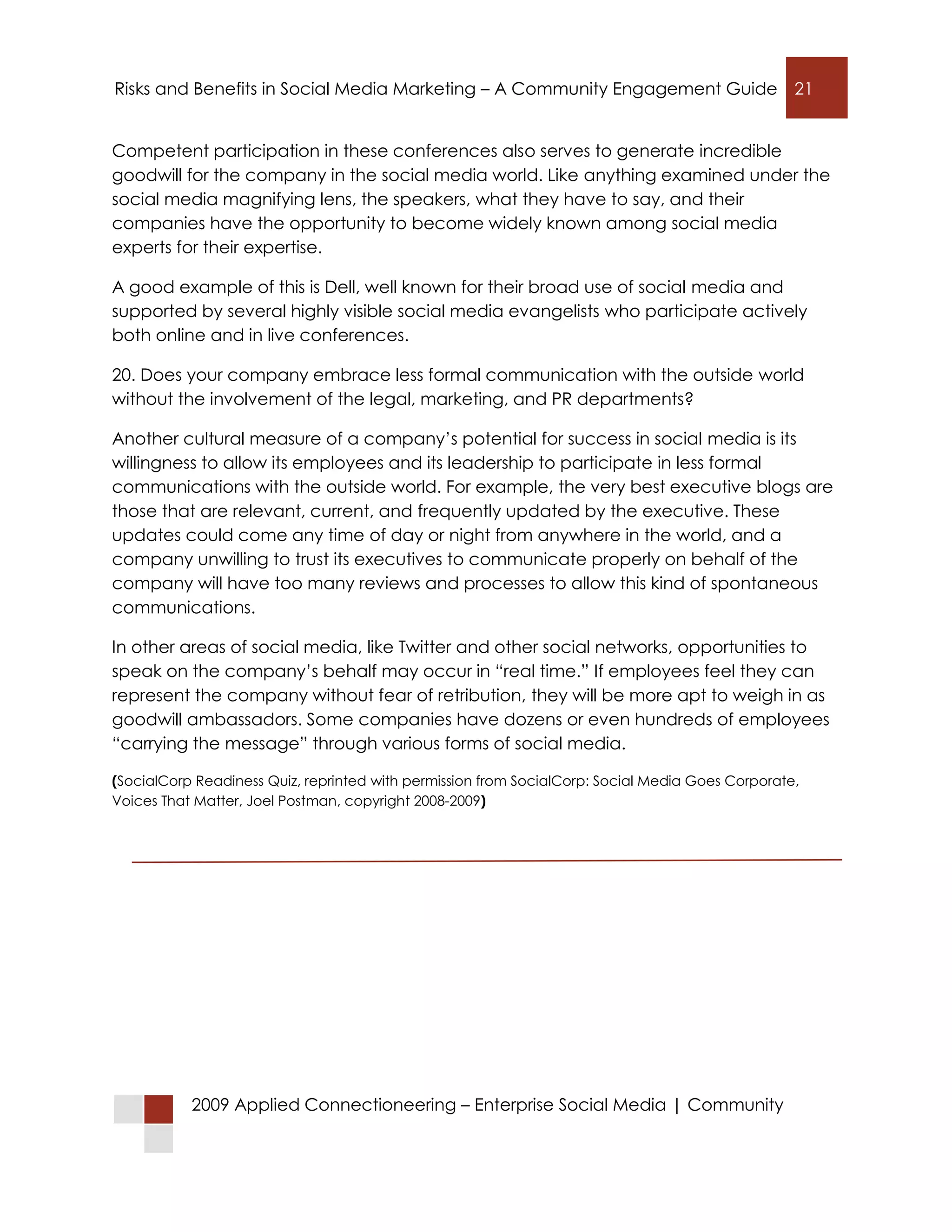 Connecting with Customers in Social Networks: Risks and Benefits