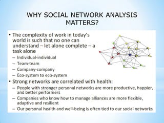WHY SOCIAL NETWORK ANALYSIS
MATTERS?
 