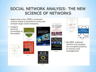 SOCIAL NETWORK ANALYSIS: THE NEW
SCIENCE OF NETWORKS
 