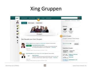 Xing Unternehmensprofil




Workshop Social Media                   www.evelyn-deckert.de
 