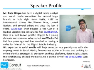 Social Media Workshop for Brands in October - Delhi, Mumbai 