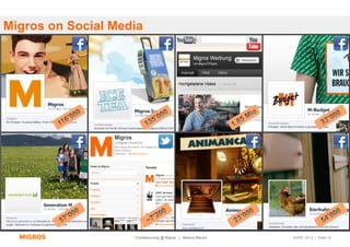Migros on Social Media




                    Crowdsourcing @ Migros | Markus Maurer   SMWF 2013 | Seite 14
 