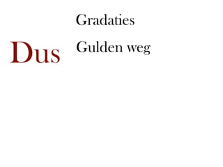Gradaties

Dus   Gulden weg
 