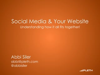 Social Media & Your Website Understanding how it all fits together! Abbi Siler [email_address] @abbisiler 