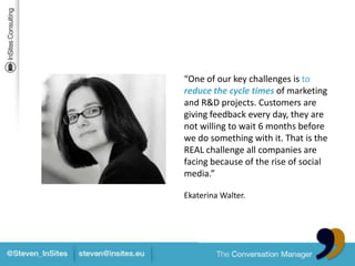 We at InSites Consulting decidedtocreatenetworkswhoworkcloselytogetherand are linkedwitheachother. Examples of ournetworks are clienthappiness, employee happinessandinnovation services.