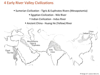 4 Early River Valley Civilizations ,[object Object],[object Object],[object Object],[object Object],PP Design of T. Loessin; Akins H.S. 
