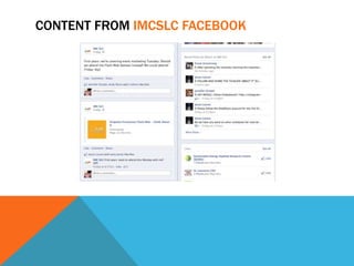 CONTENT FROM IMCSLC FACEBOOK
 