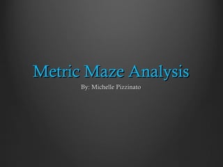 Metric Maze Analysis
      By: Michelle Pizzinato
 
