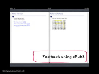 http://youtu.be/yxtkWinSvuE
Textbook using ePub3
 