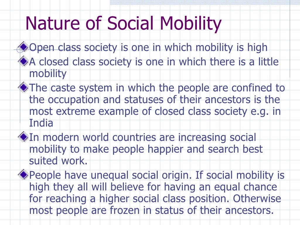 Social Mobility Its Nature And Determinents