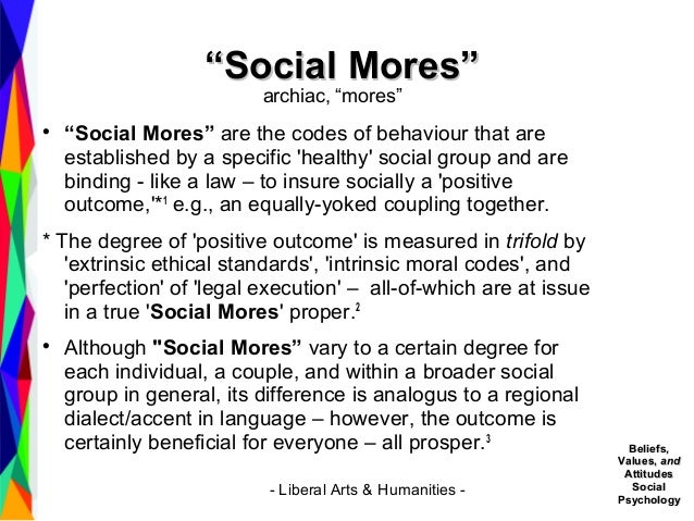 Social Mores Social Norms Social Customs Social Psychology