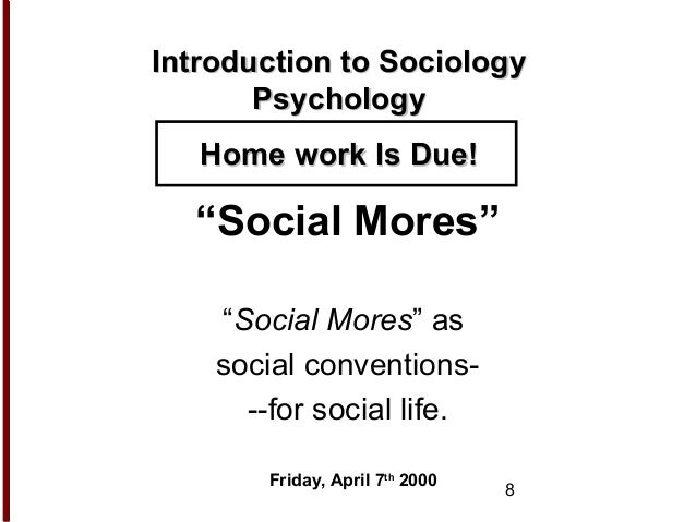 Social Mores Sociology 101