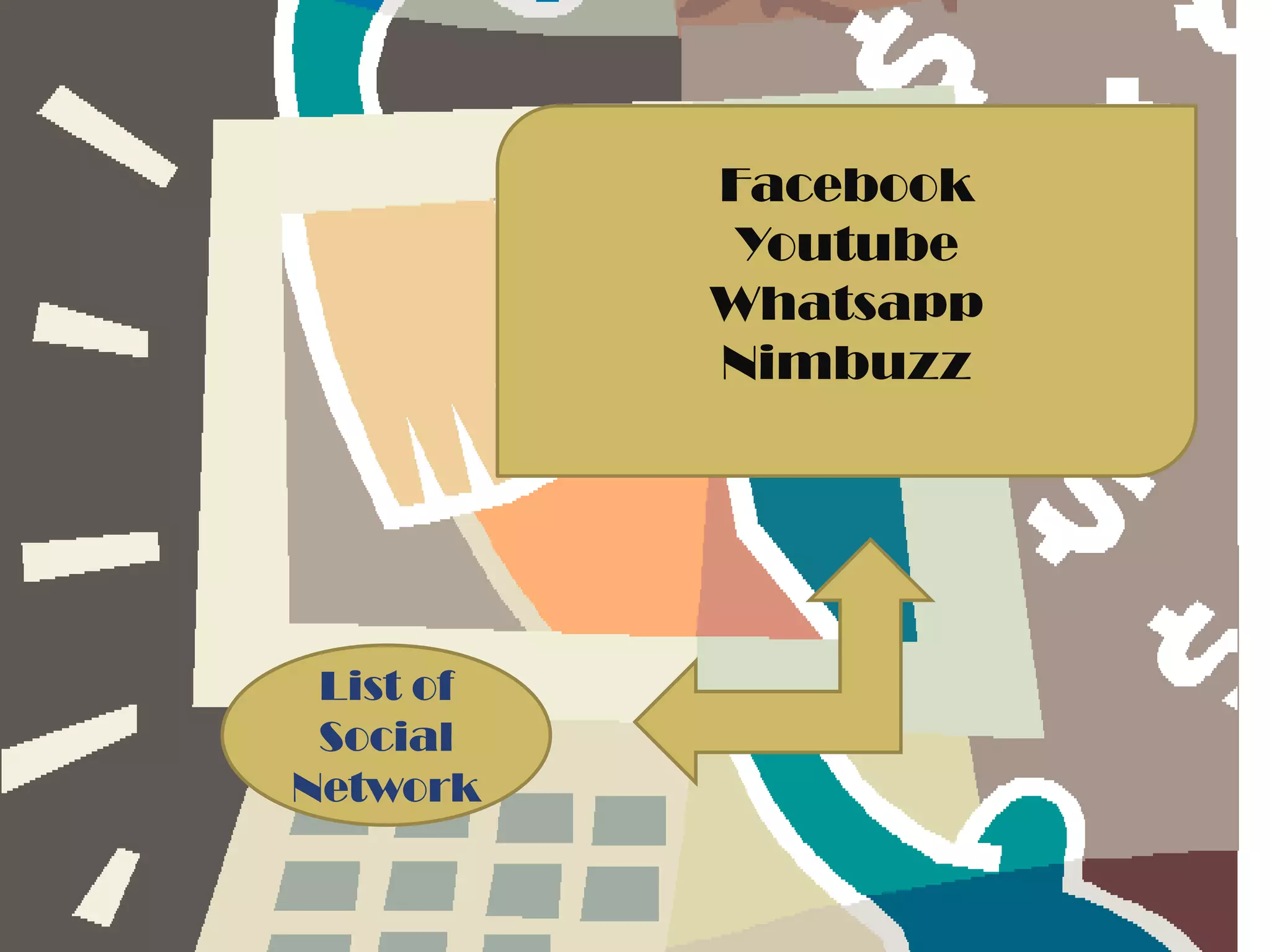 Facebook
Youtube
Whatsapp
Nimbuzz
List of
Social
Network