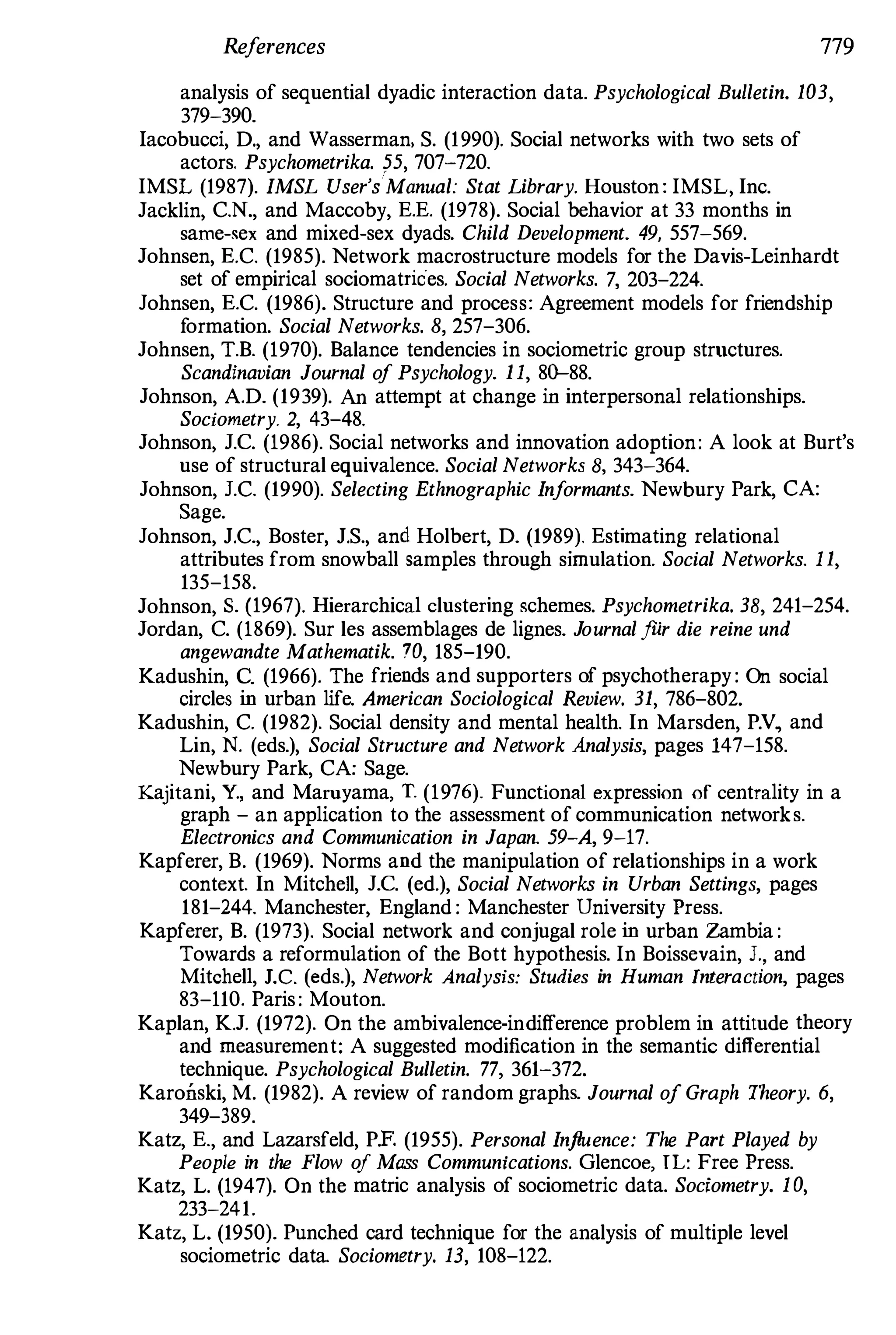 Social Network Analysis [1994]