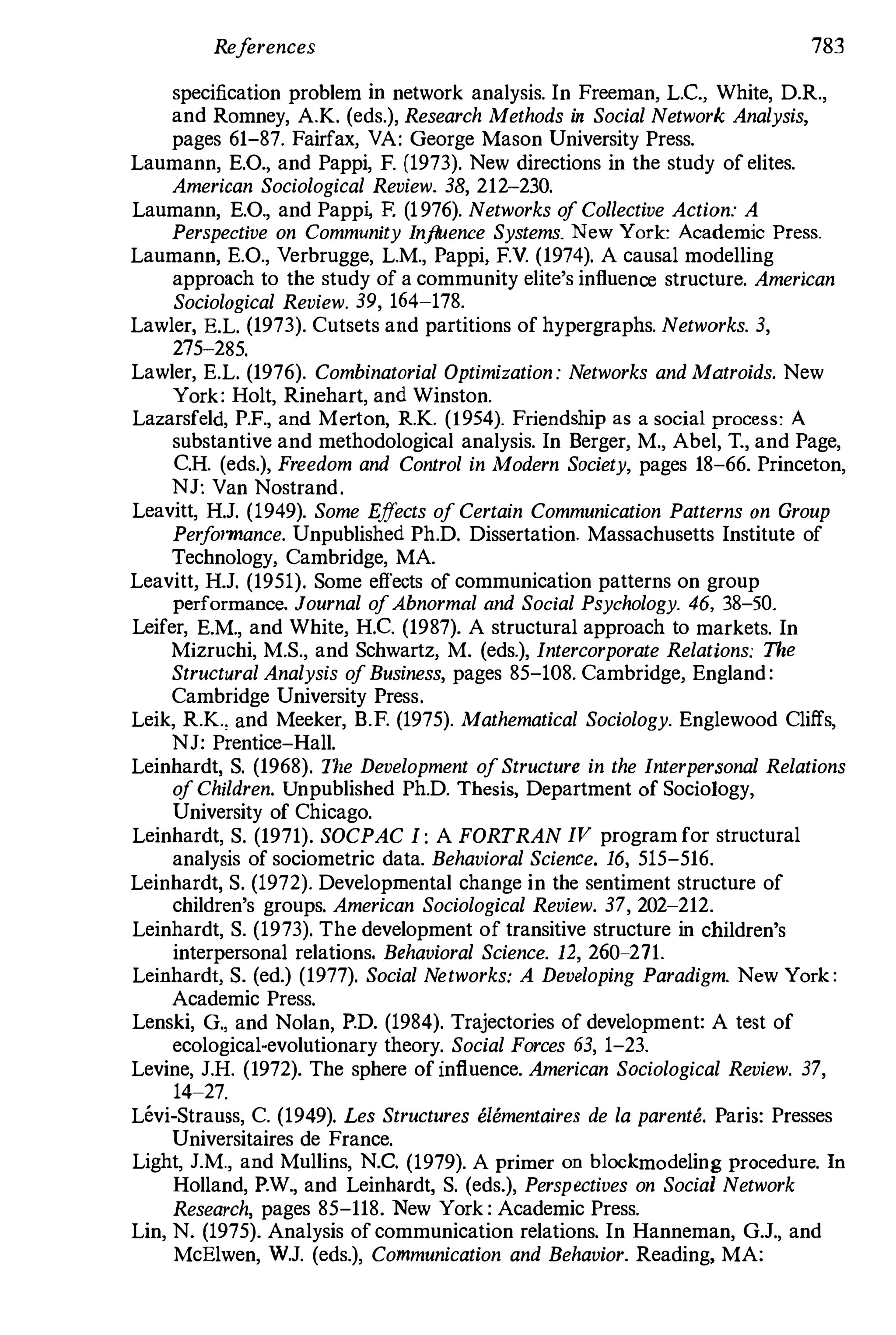 Social Network Analysis [1994]