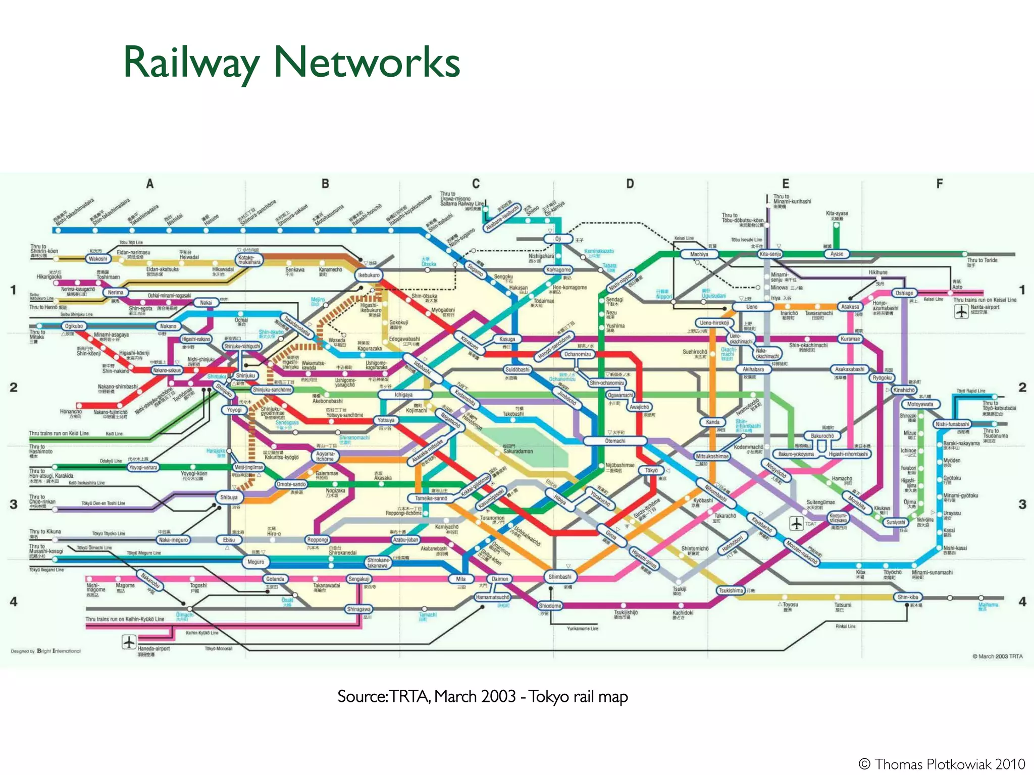 Railway Networks




          Source: TRTA, March 2003 - Tokyo rail map


                                                      © Thomas Plotkowiak 2010
 