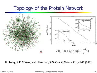 Prot P(k) H. Jeong, S.P. Mason, A.-L. Barabasi, Z.N. Oltvai, Nature 411, 41-42 (2001) Topology of the Protein Network 