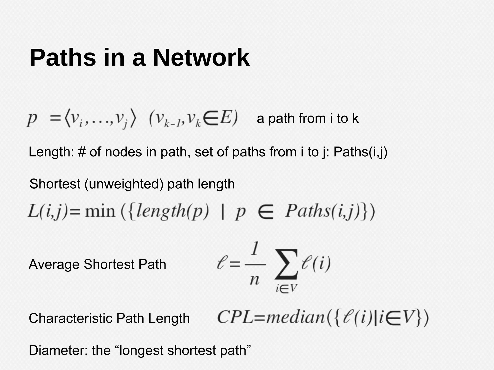 Undirected graphs have symmetric adjacency matrices.
Representing Graphs
Adjacency Matrix
[[0, 0, 1, 1, 0, 0, 0, 0, 0, 0],
[0, 0, 0, 0, 0, 0, 1, 0, 0, 0],
[1, 0, 0, 1, 1, 0, 0, 0, 0, 1],
[1, 0, 1, 0, 0, 0, 1, 1, 1, 0],
[0, 0, 1, 0, 0, 0, 0, 0, 0, 0],
[0, 0, 0, 0, 0, 0, 0, 0, 0, 0],
[0, 1, 0, 1, 0, 0, 0, 0, 1, 0],
[0, 0, 0, 1, 0, 0, 0, 0, 0, 0],
[0, 0, 0, 1, 0, 0, 1, 0, 0, 1],
[0, 0, 1, 0, 0, 0, 0, 0, 1, 0]]
 