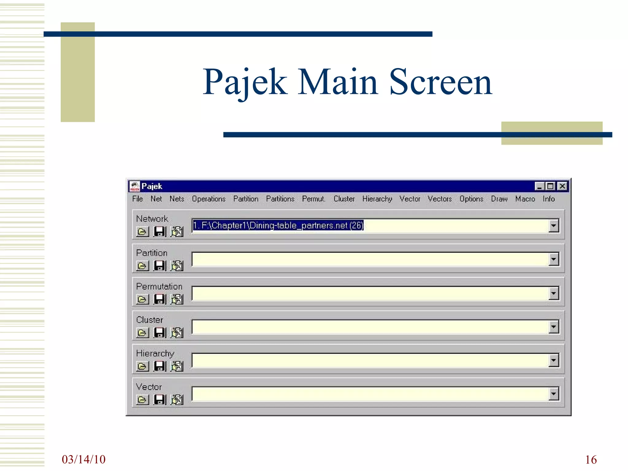 Pajek Main Screen 