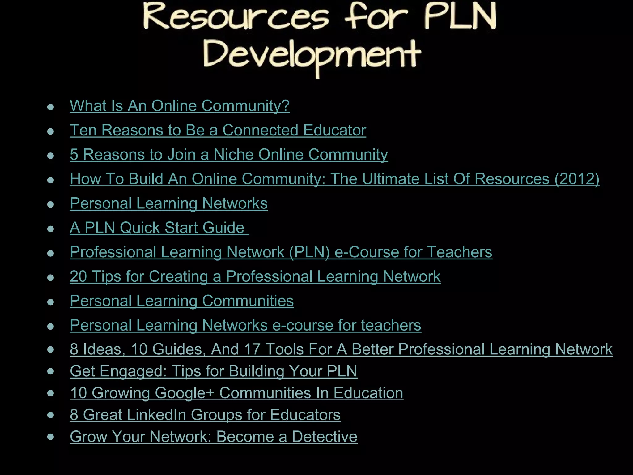 Create a PLE Diagram to
Reflect Your Communities

 
