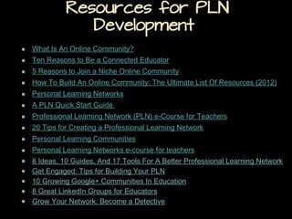 Create a PLE Diagram to
Reflect Your Communities

 