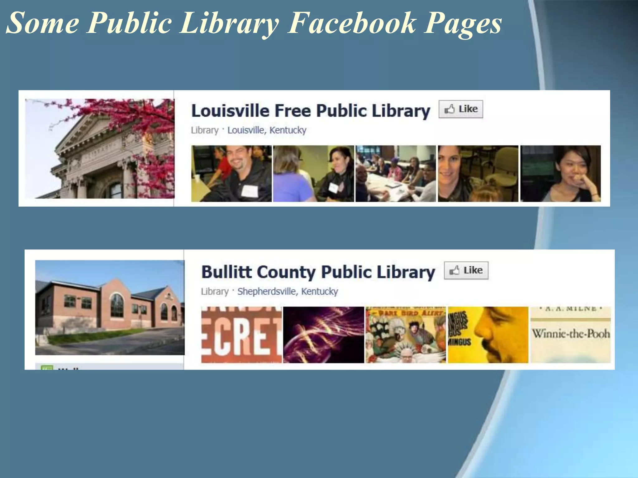 Some Public Library Facebook Pages