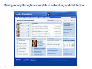 Making money through new models of networking and distribution 