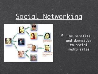 Social Networking

             The benefits
            and downsides
               to social
              media sites
 