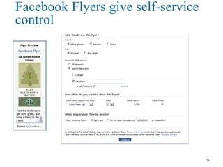 Facebook Flyers give self-service
control
34
 