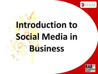 Introduction to Social Media in Business 