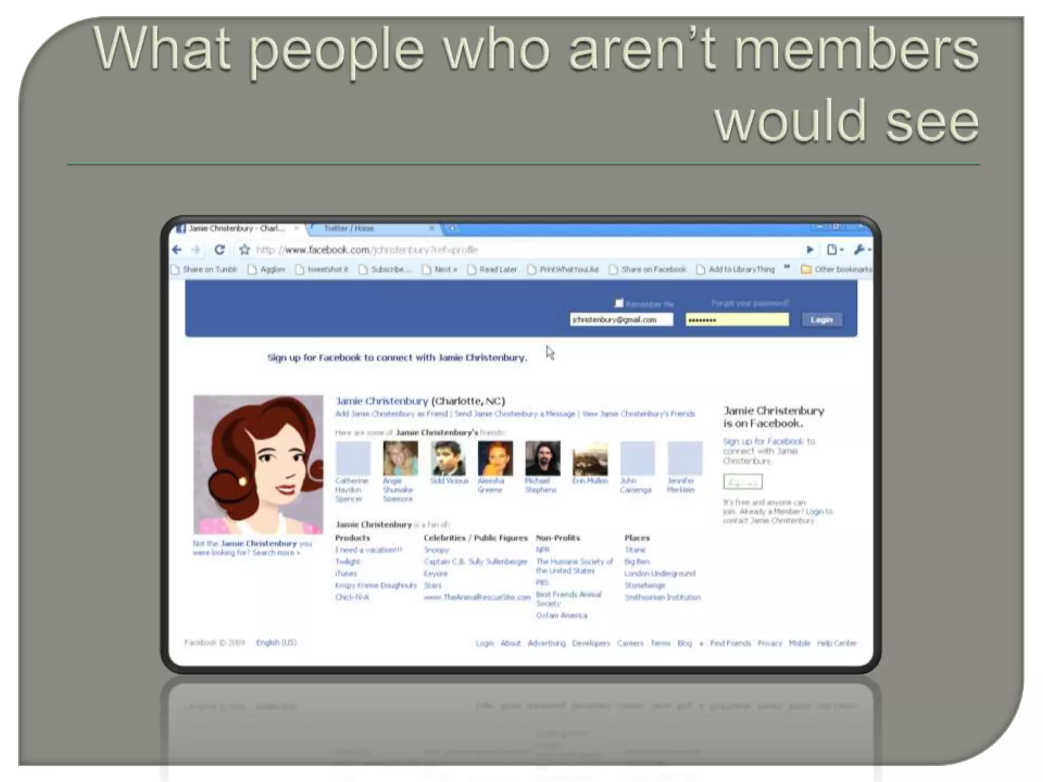 What people who aren’t members would see