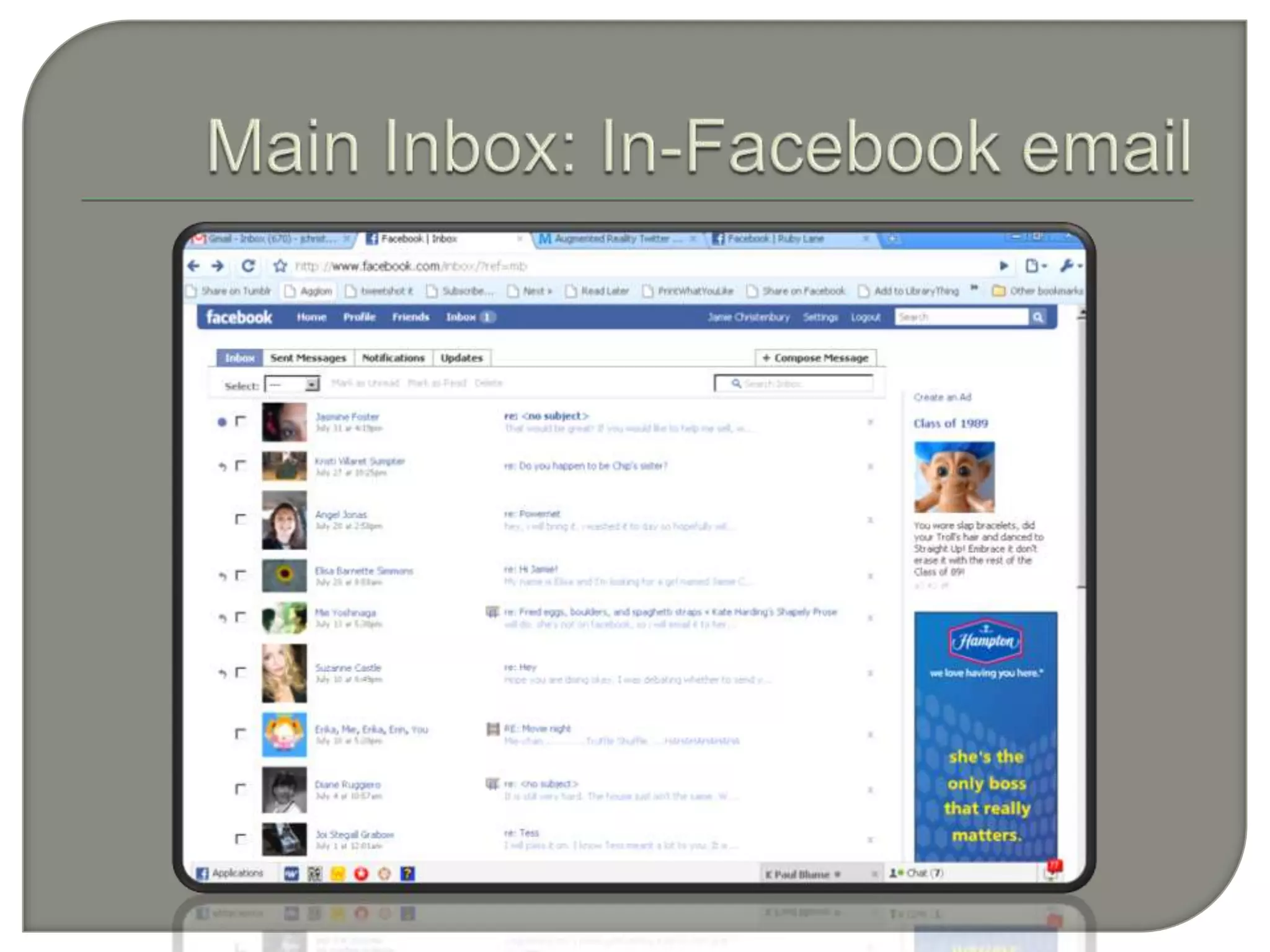 Main Inbox: In-Facebook email